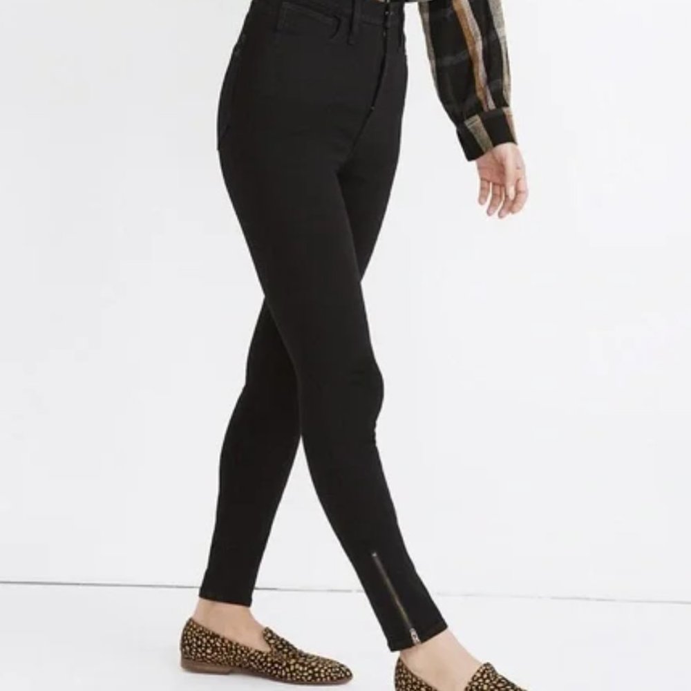 Madewell 11" Roadtripper skinny jeans in black size 27